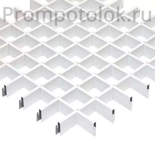 Потолок Грильято белый 75х75
